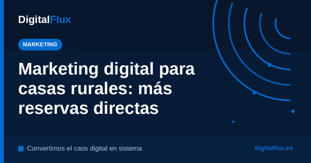 Marketing digital para casas rurales: guía 2026 para conseguir más reservas directas en Galicia - DigitalFlux