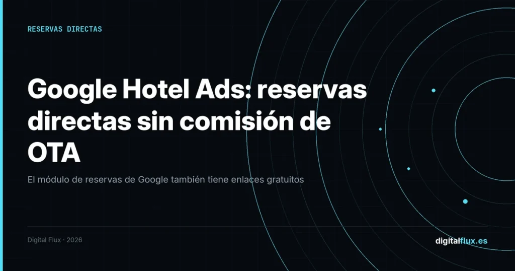 Portada del artículo sobre Google Hotel Ads y cómo conseguir reservas directas sin pagar comisión a las OTAs